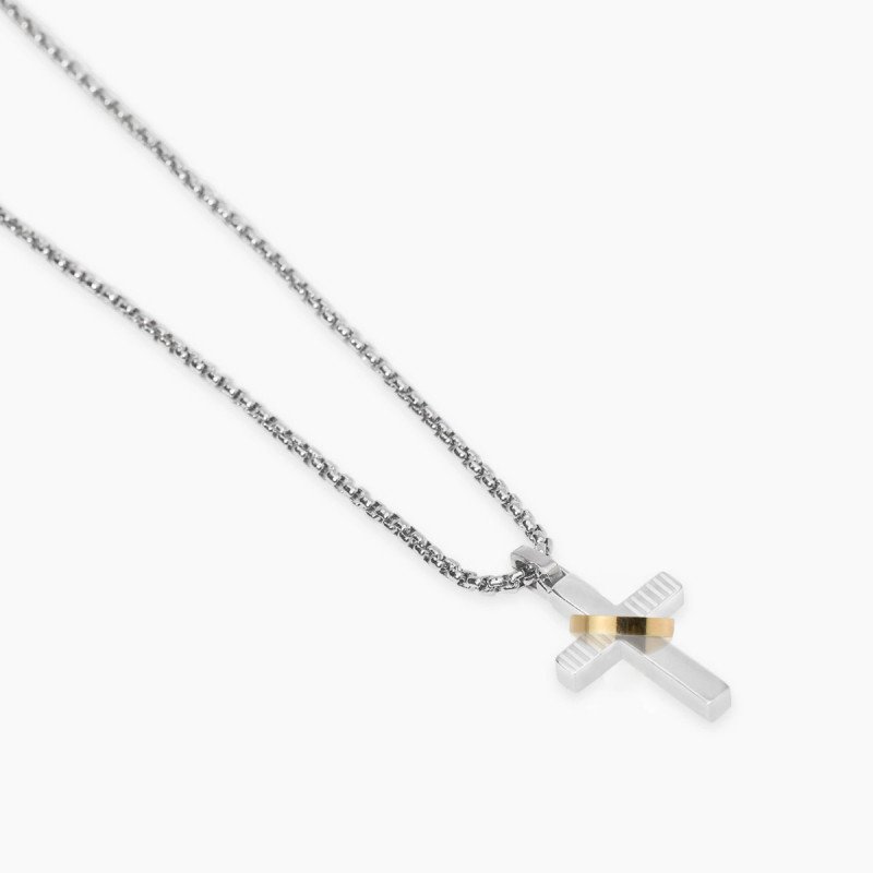 Collana in acciaio con croce - 851084