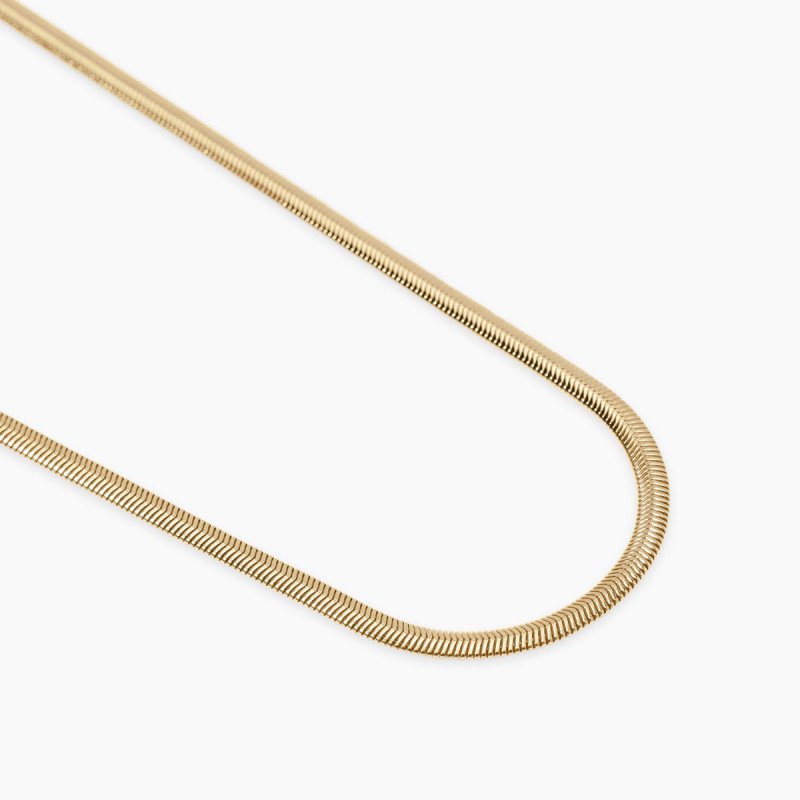 Collana dorata con catena snake - 851086