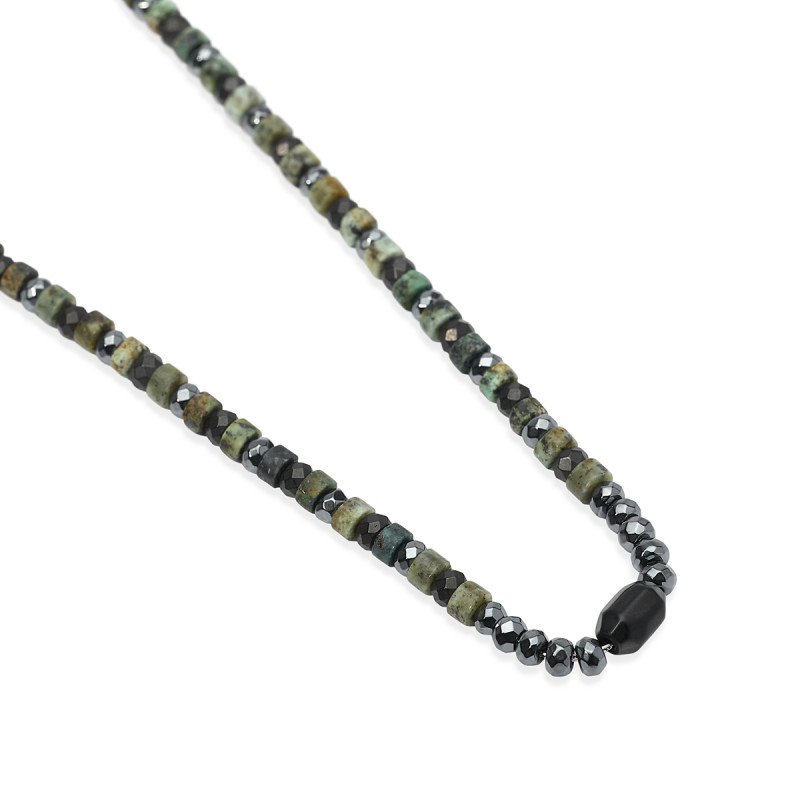 Collana regolabile con ematite e turchese verde - 851114