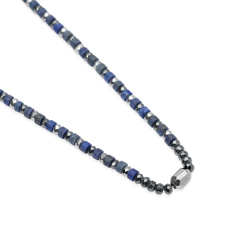 Collana regolabile con ematite e lapis - 851115