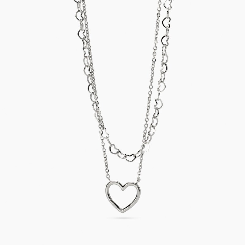Girocollo doppia catena e cuore - 851118