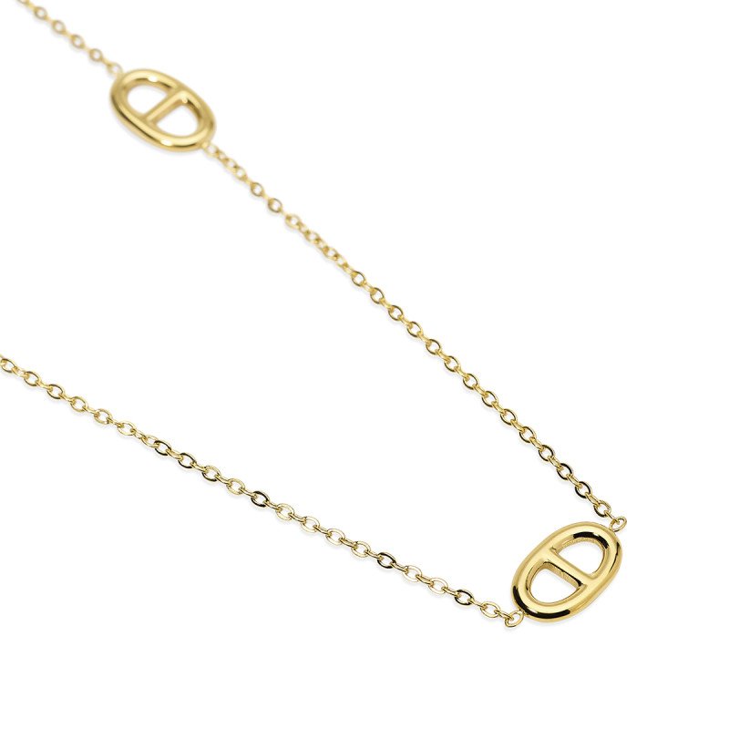 Collana con staffe in acciaio dorato - 851133