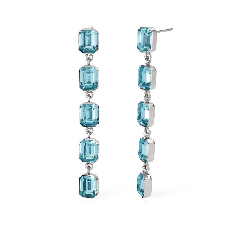 Orecchini pendenti con cristalli azzurri - 861002