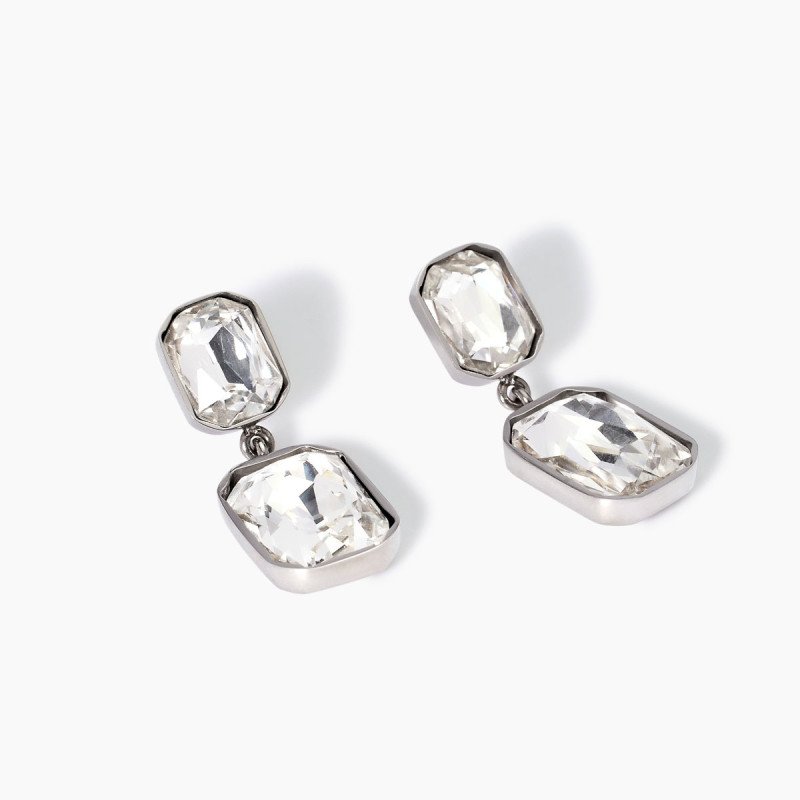 Orecchini pendenti con cristalli bianchi - 861003