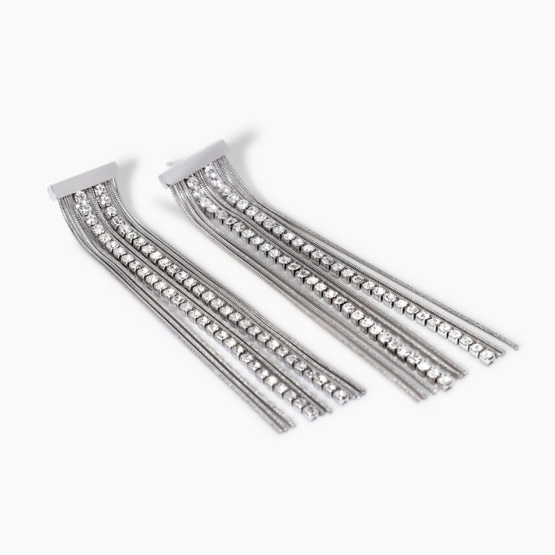 Orecchini con catena e tennis - 861010