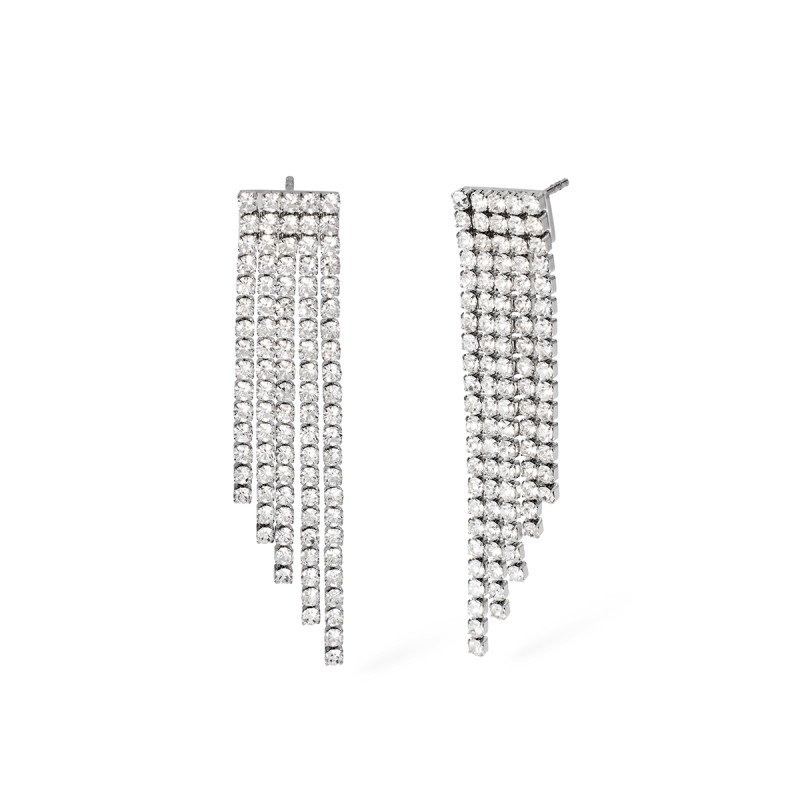 Orecchini tennis cristalli bianchi - 861012