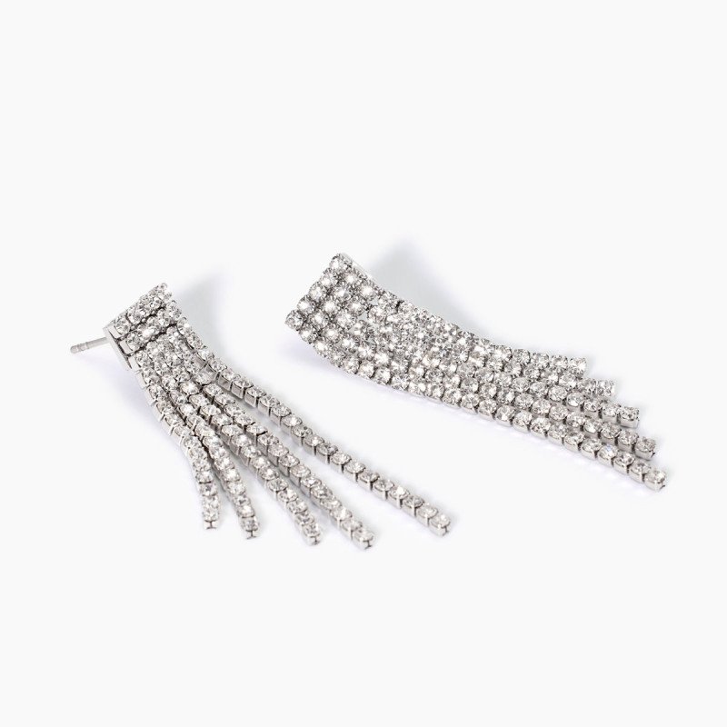 Orecchini tennis cristalli bianchi - 861012