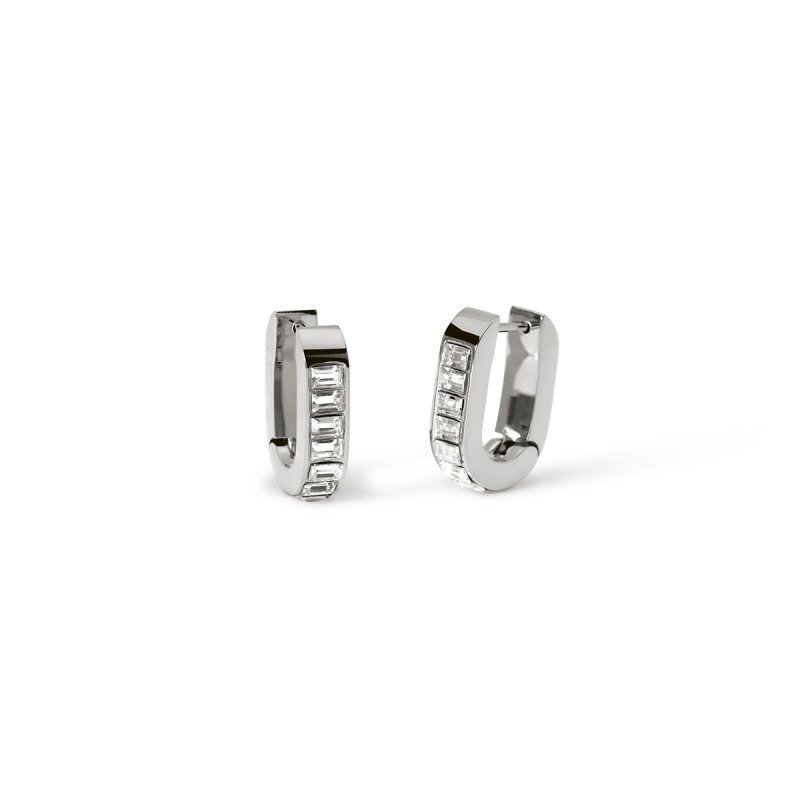 Orecchini in acciaio con cristalli - 861027