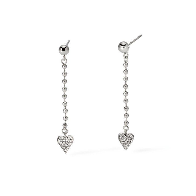 Orecchini pendenti con cuori in cristalli - 861037