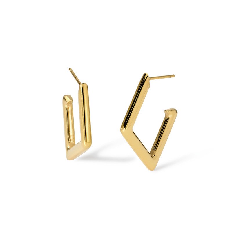 Orecchini a rombo in acciaio dorato - 861045