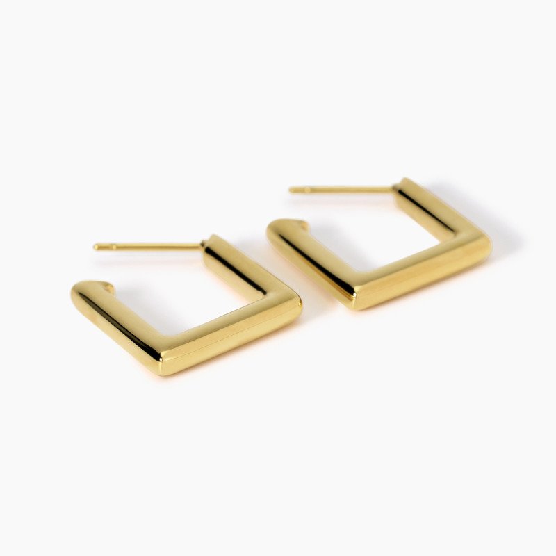 Orecchini a rombo in acciaio dorato - 861045