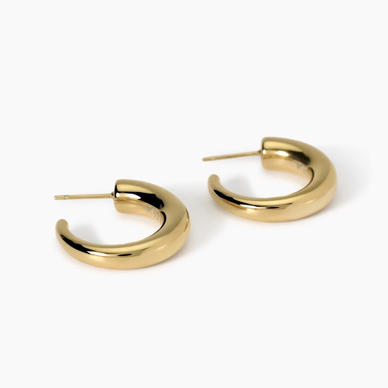 Orecchini cerchio in acciaio  dorato - 861049