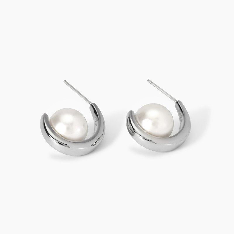 Orecchini semicerchio con perle conchiglia - 861052