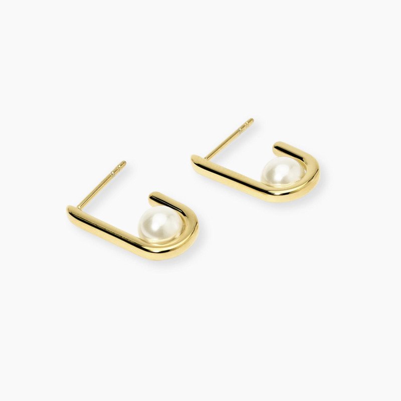 Orecchini dorati con perle conchiglia - 861056