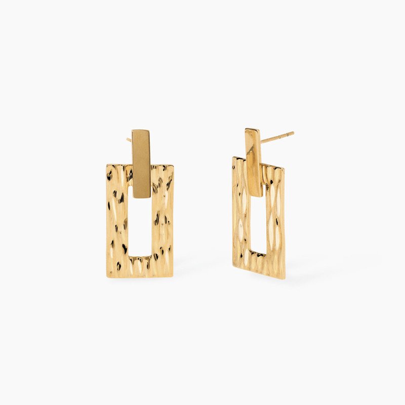 Orecchini dorati con pendenti martellati - 861059