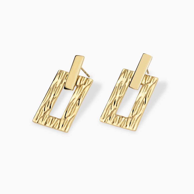 Orecchini dorati con pendenti martellati - 861059