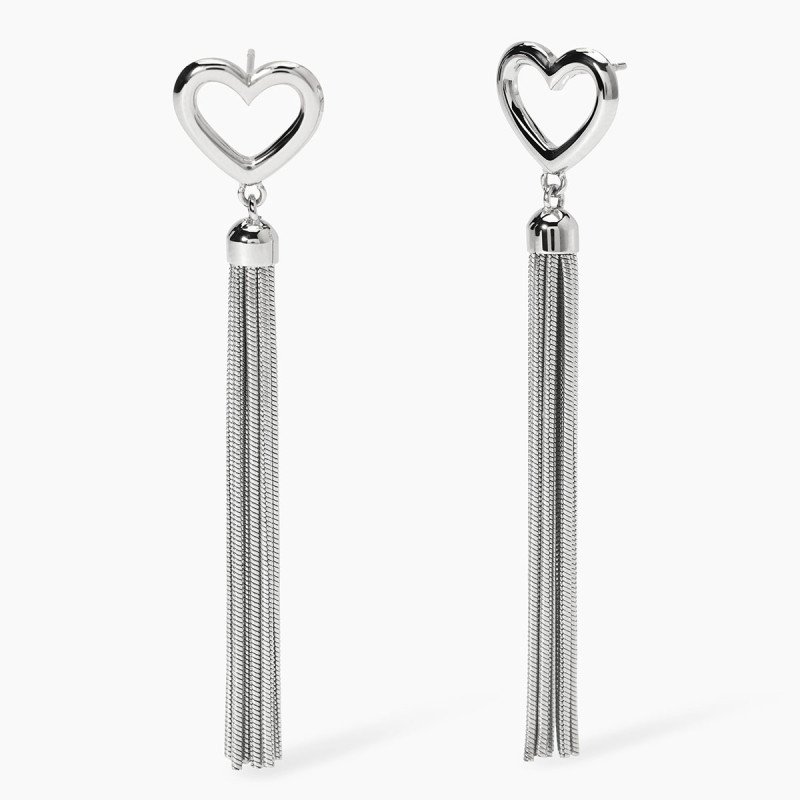 Orecchini cuore con catene - 861061