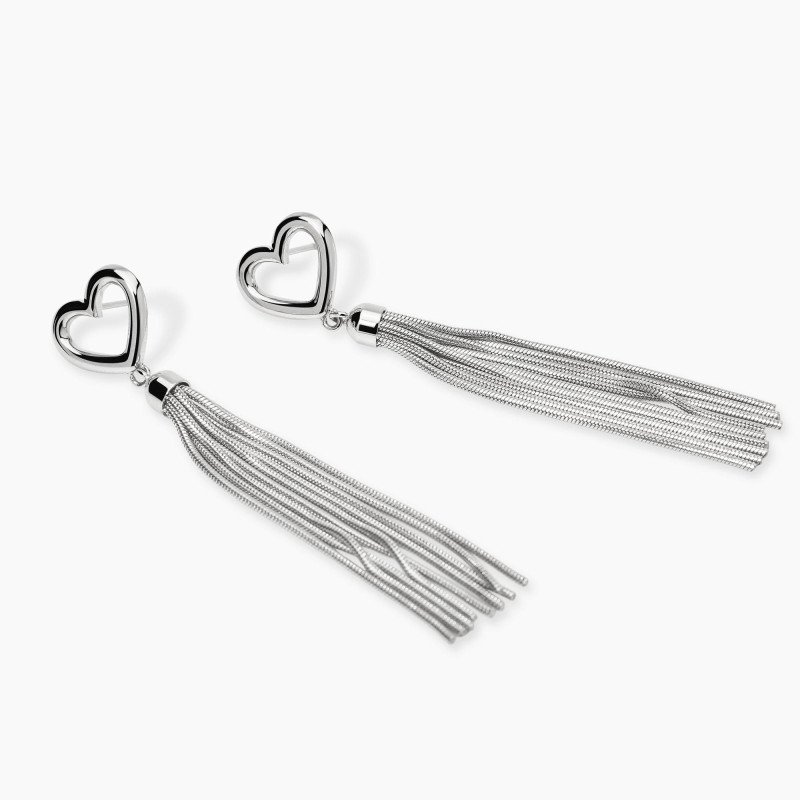 Orecchini cuore con catene - 861061