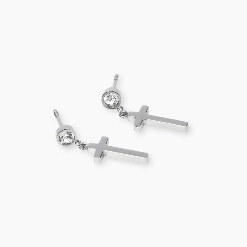 Orecchini con cristalli e croci - 861067