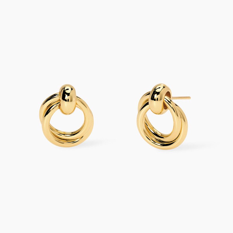 Orecchini dorati con doppio cerchio - 861071