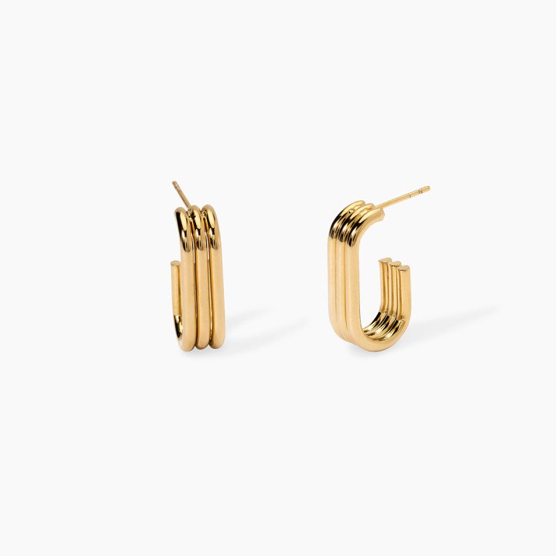 Orecchini in acciaio dorato - 861077