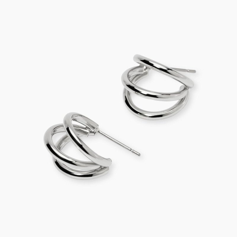 Orecchini con semicerchi in acciaio - 861078
