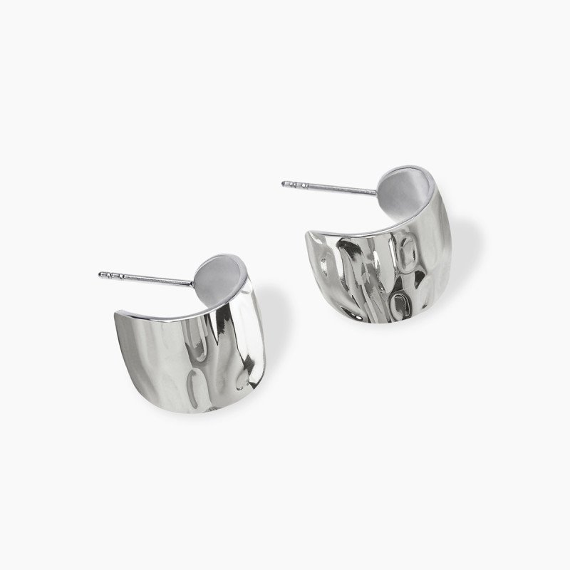 Orecchini semicerchio martellati - 861083