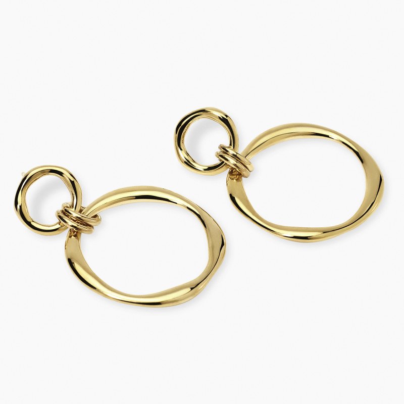 Orecchini dorati con pendenti circolari - 861088