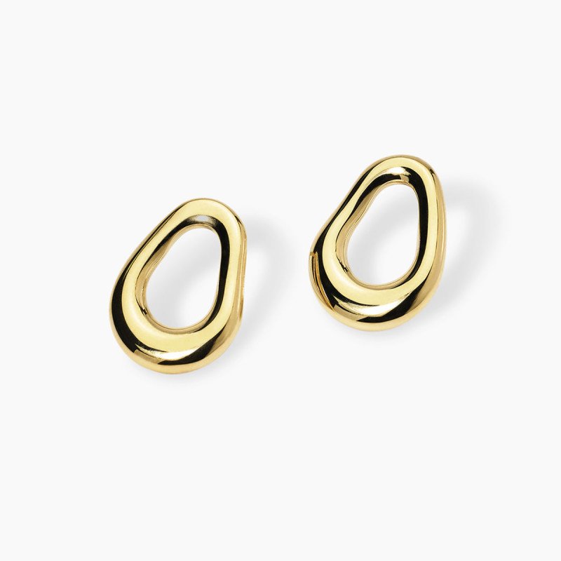 Orecchini a lobo in acciaio dorato - 861090