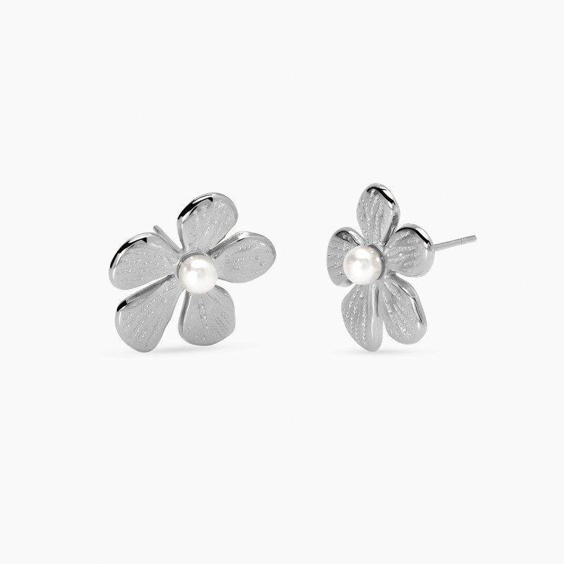Orecchini fiore con perla conchiglia - 861144