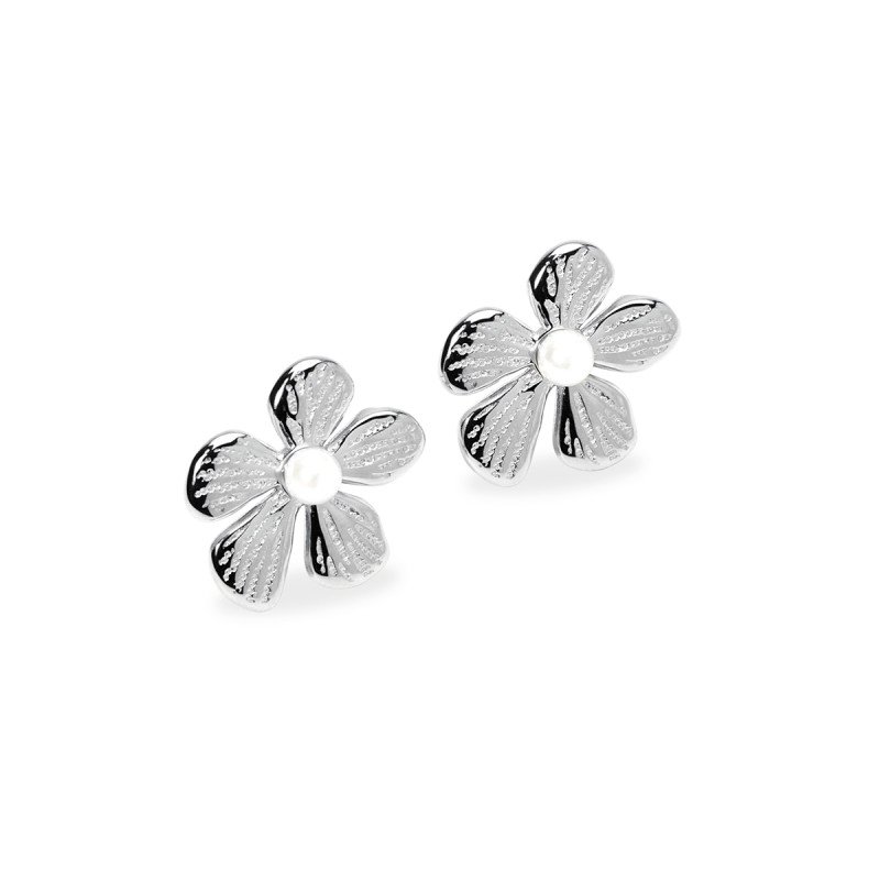 Orecchini fiore con perla conchiglia - 861144