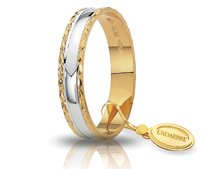 Fedina in oro bicolore Anemone - 000af 235000001075036