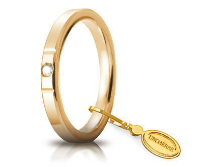 Fede Cerchi di Luce mm.2.5 in oro giallo con diamante - 025afc002001001075001