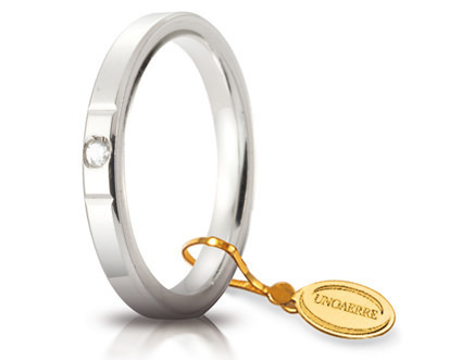 Fede Cerchi di Luce mm.2.5 in oro bianco con diamante - 025afc002001001075004