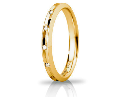 Fede Corona Slim in oro giallo con diamanti - 030afc278008001075001