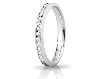 Fede Venere Slim in oro bianco con diamanti - 030afc278034001075004