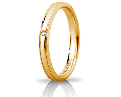 Fede Orion slim in oro giallo con diamante - 030afc279001001075001