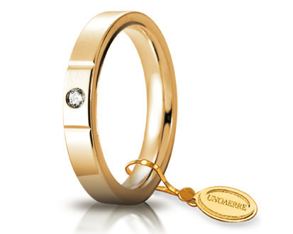 Fede Cerchi di Luce mm.3.5 in oro giallo con diamante - 035afc002001001075001 Fede Cerchi di Luce mm.3.5 in oro giallo con diamante - 035afc002001001075001