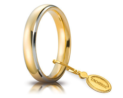 Fede Comoda mm.4,0 in oro giallo e bianco - 040afc001010001075037