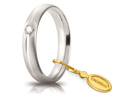 Fede Comoda mm.4,00 in oro bianco con diamante - 040afc001011001075004