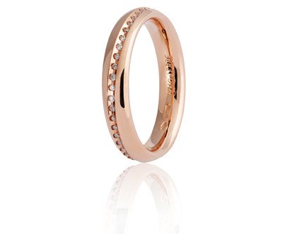 Fede Infinito in oro rosa con diamanti ct 0,15 - 040afc005045001075018