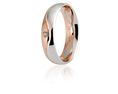 Fede Galassia in oro rosa e bianco con diamanti ct 0,02 - 050afc009001001075035