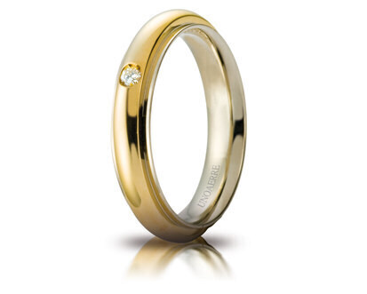 Fede Andromeda in oro bicolore con diamanti - 070afc281001001075007