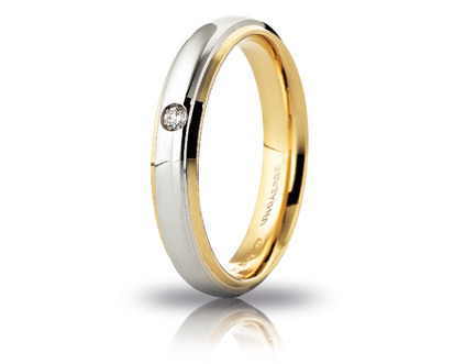 Fede Cassiopea in oro bicolore con diamanti - 070afc282001001075043