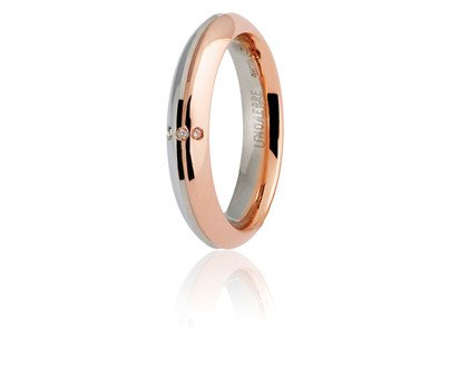 Fede Eterna in oro rosa e bianco ct 0,01 - 070afc290003001075035