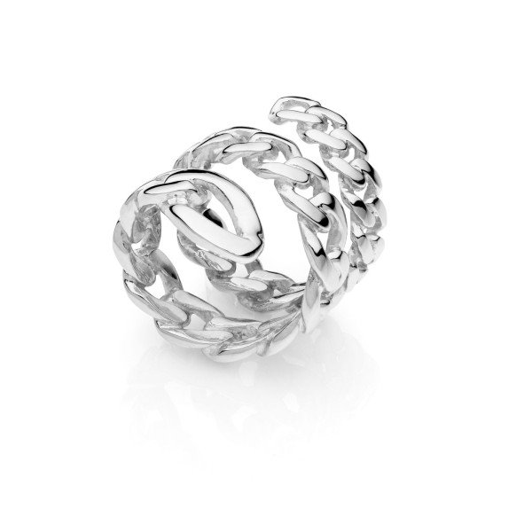 Anello a spirale in catena grumetta diamantata in bronzo. Un accessorio dal design grintoso perfetto per un tocco di s tile in più ad ogni tuo look. - 2395 Anello a spirale in catena grumetta diamantata in bronzo. Un accessorio dal design grintoso perfetto per un tocco di s tile in più ad ogni tuo look. - 2395