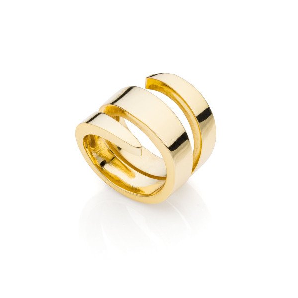 Anello a spirale con tubo quadro piatto in bronzo. Un anello particolare ed avvolgente per un insolito tocco di stile. - 2400