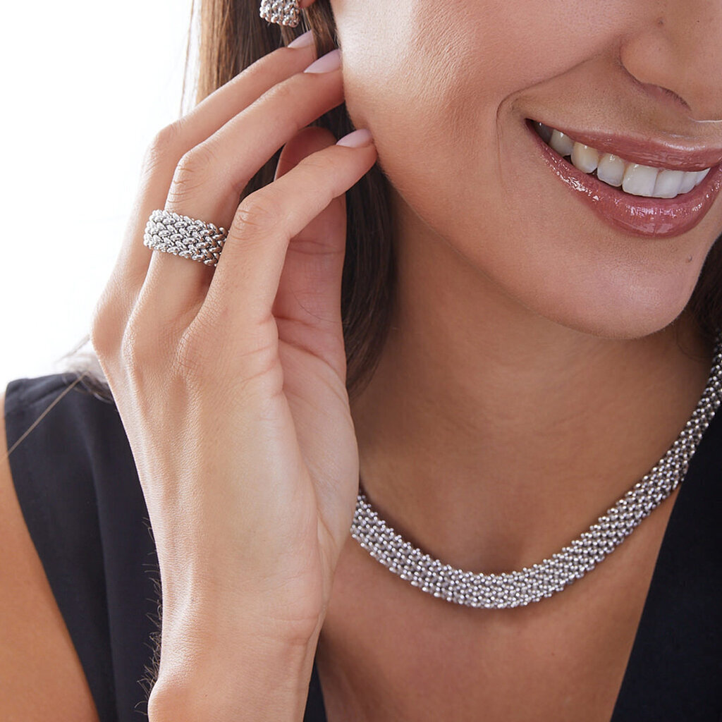 Anello in argento bianco chicco - 5907-18