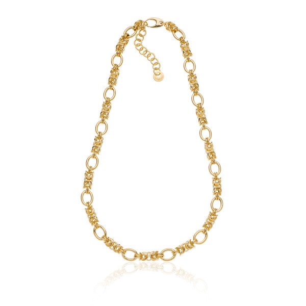 Collana in argento dorato catena bizantina - 6339