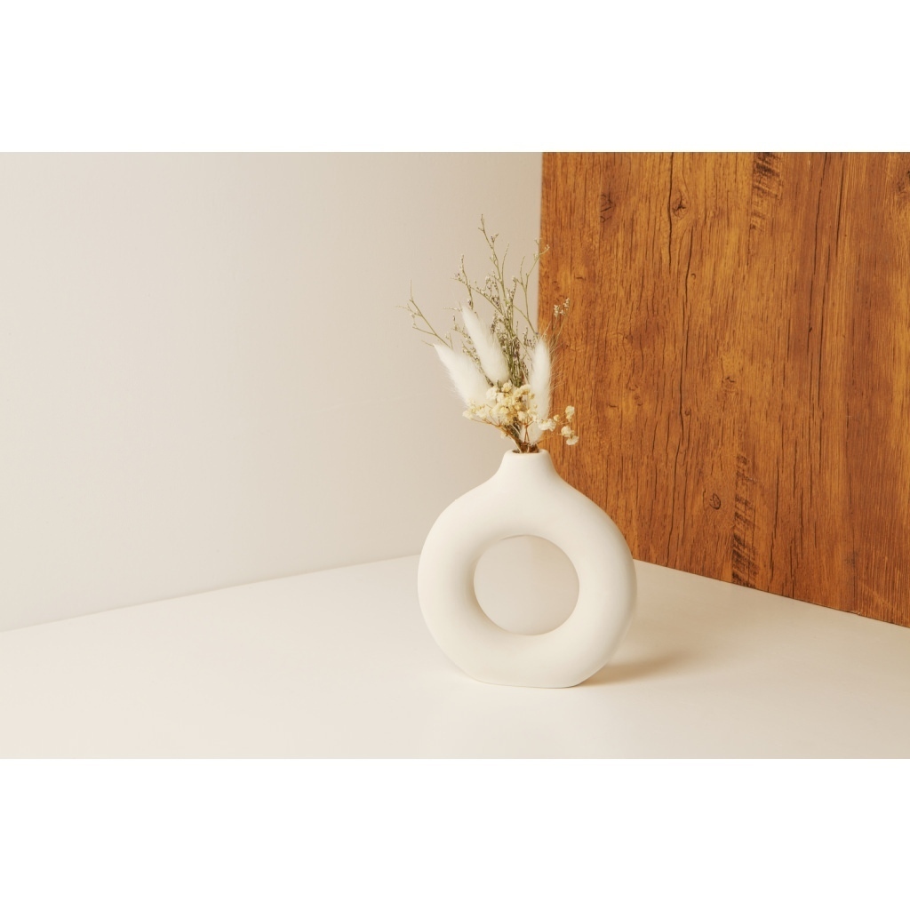 Vaso circolare bianco picc - 23001/fiore